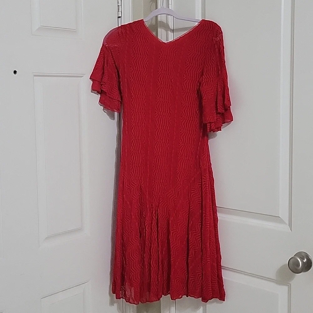 Rabbit Rabbit Rabbit Design Short Sleeve Lace Fit + Flare Dress - Picture 6 of 6